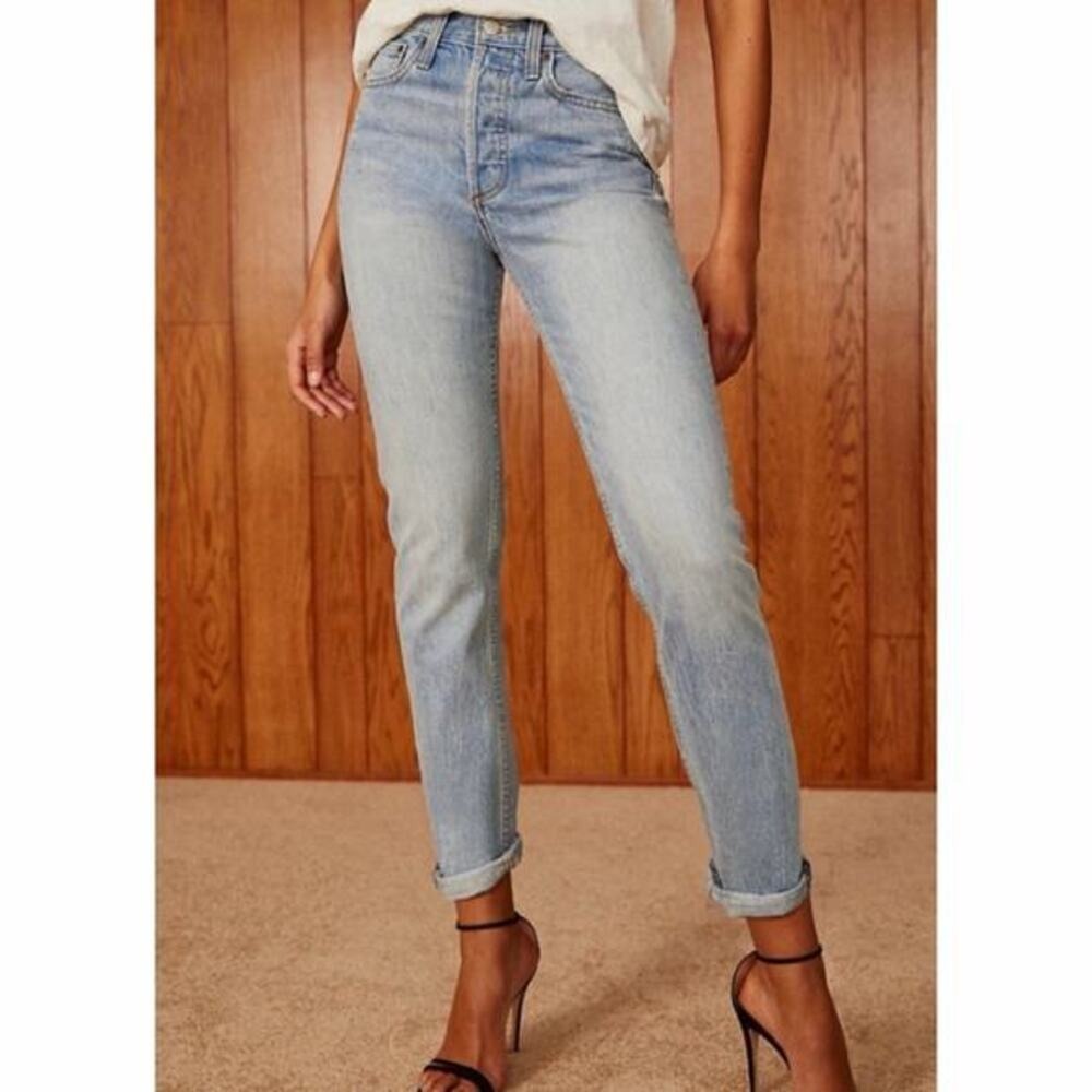Aritzia‎ Denim Forum Ex-Boyfriend Vintage Desert Jeans Light Wash NWT Size 24